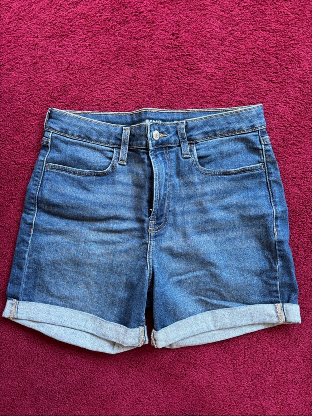 Old Navy Blue Denim Roll-Cuff Shorts